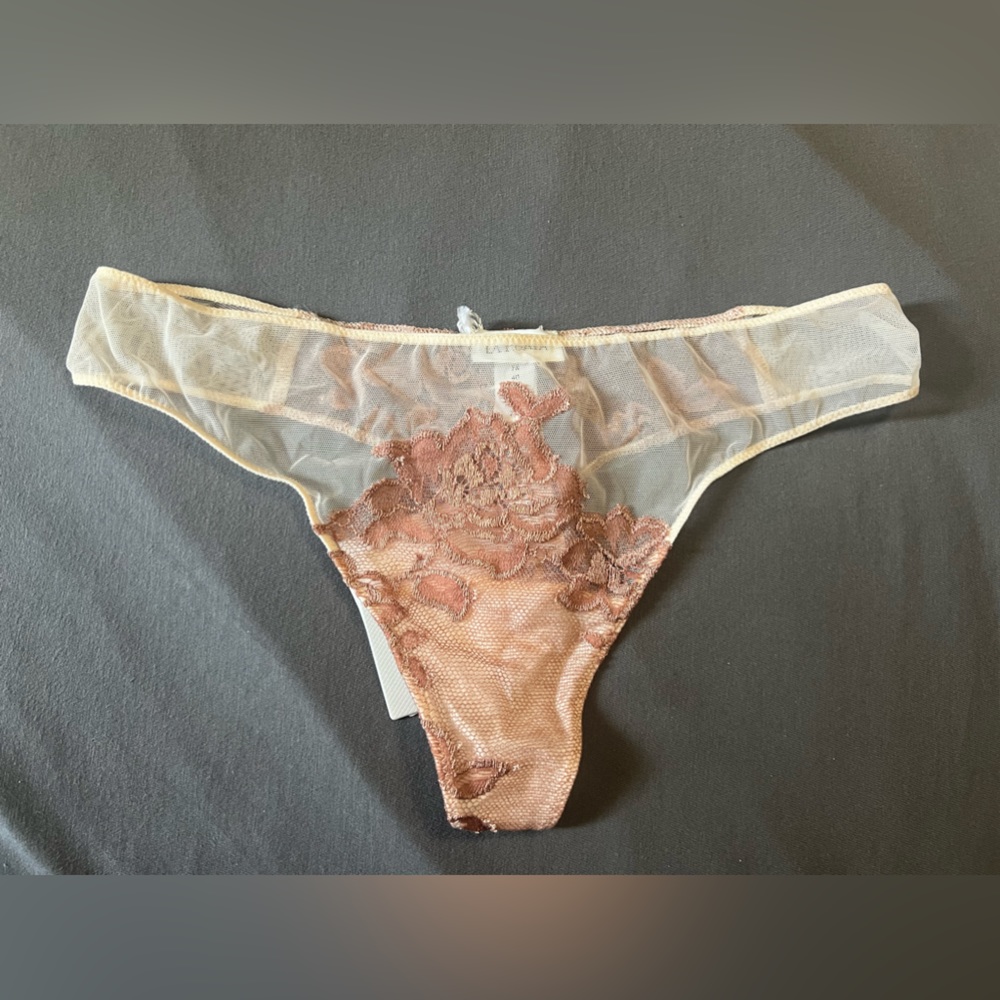 NWT La Perla Mesh Lace Privilege Thong, Size US Small